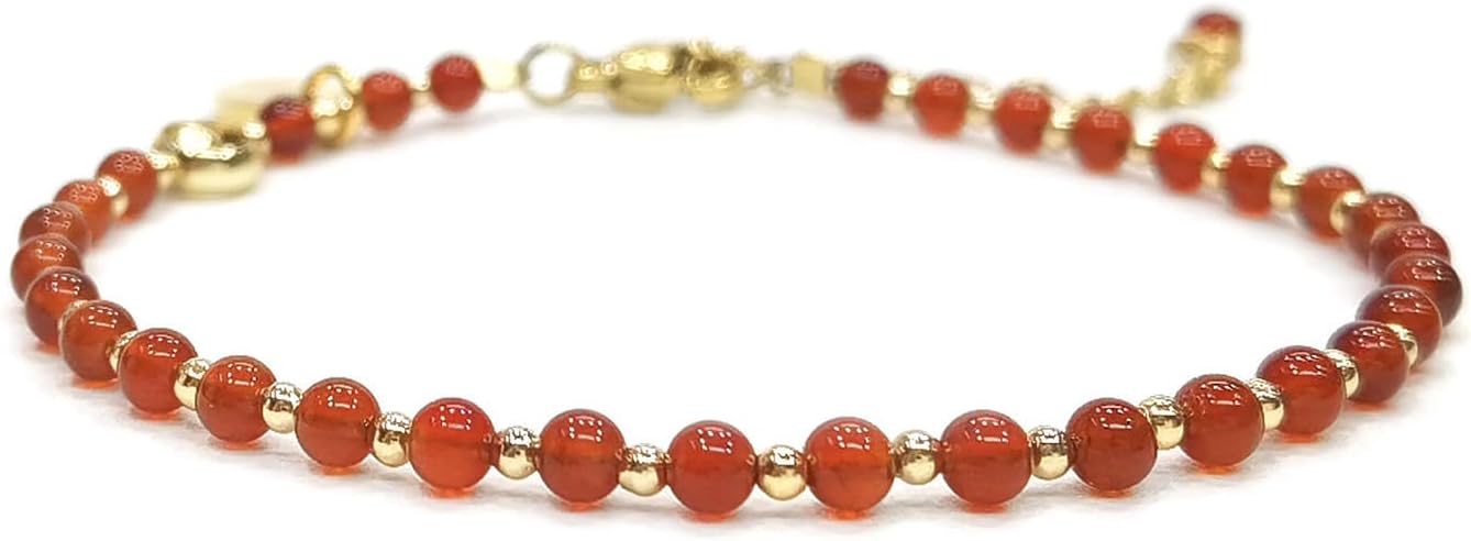 3Mm Mini Beads Natural Gemstone Adjustable Bracelet for Women, Energy Gem Charm Jewelry, Birthday Gift 7.1"
