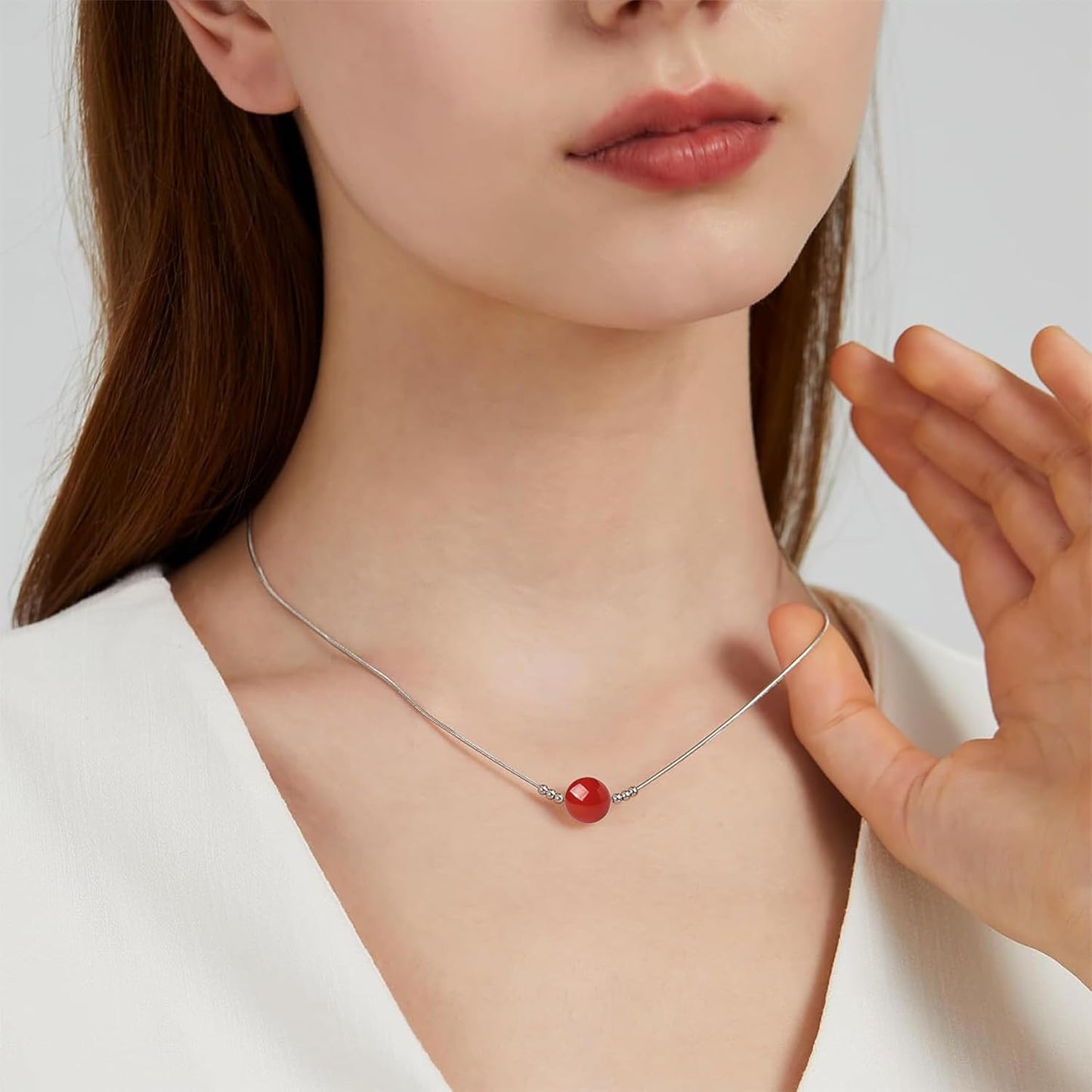 Healing Crystal Necklace for Women - Natural Stone Beaded Handmade Gemstone Jewelry - Protection Crystals Birthstone Necklace
