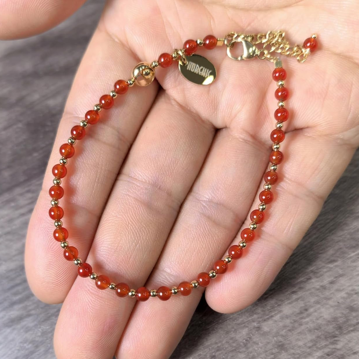 3Mm Mini Beads Natural Gemstone Adjustable Bracelet for Women, Energy Gem Charm Jewelry, Birthday Gift 7.1"